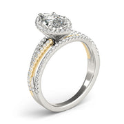 Resplendent Sidestone Marquise Diamond Engagement Ring in 10K/14K gold and platinum with certified lab-grown or natural diamonds