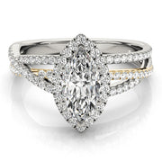 Resplendent Sidestone Marquise Diamond Engagement Ring in 10K/14K gold and platinum with certified lab-grown or natural diamonds