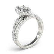 Resplendent Sidestone Marquise Diamond Engagement Ring in 10K/14K gold and platinum with certified lab-grown or natural diamonds