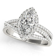 Resplendent Sidestone Marquise Diamond Engagement Ring in 10K/14K gold and platinum with certified lab-grown or natural diamonds