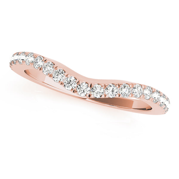 Split Prong Curved Half Eternity Ring in Gold & Platinum