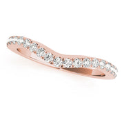 Split Prong Curved Half Eternity Ring in Gold & Platinum