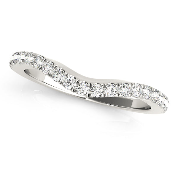 Split Prong Curved Half Eternity Ring in Gold & Platinum