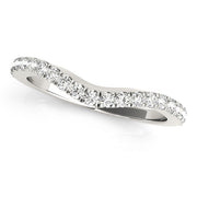 Split Prong Curved Half Eternity Ring in Gold & Platinum