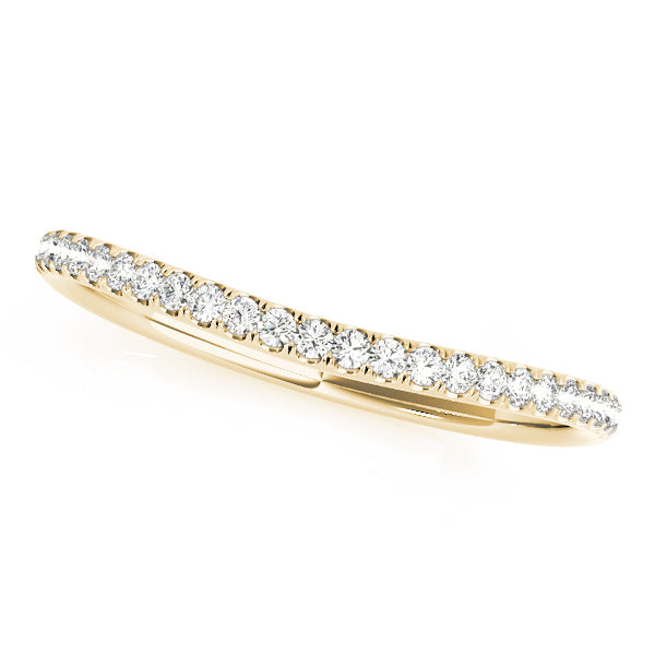 Split Prong Curved Half Eternity Ring in 10K/14K gold and platinum with certified lab-grown or natural diamonds