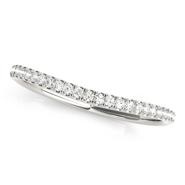 Split Prong Curved Half Eternity Ring in Gold & Platinum