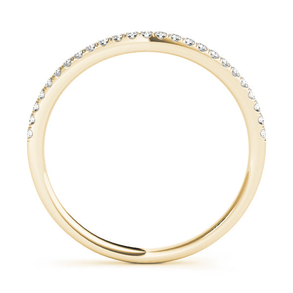 Split Prong Curved Half Eternity Ring in Gold & Platinum