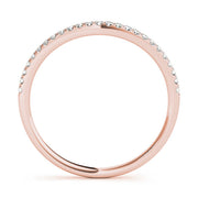 Split Prong Curved Half Eternity Ring in Gold & Platinum