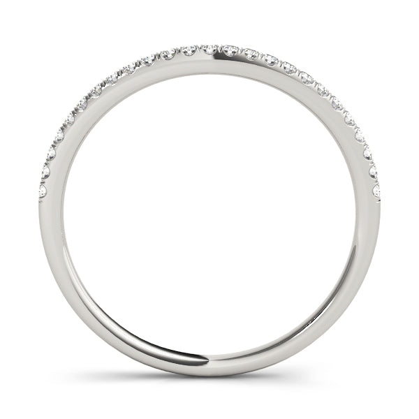 Split Prong Curved Half Eternity Ring in Gold & Platinum