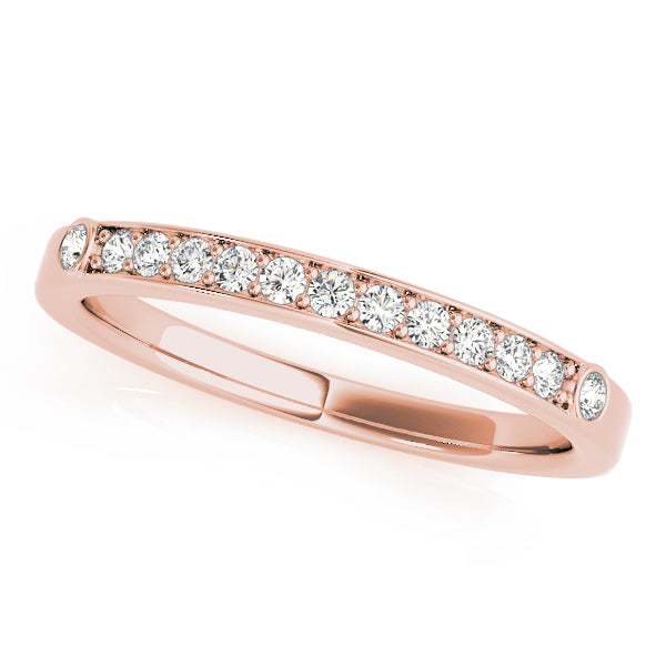 Prong in Channel Bezel Sides Wedding Half Eternity Ring in Gold & Platinum