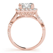 Cherished Sidestone Cushion Diamond Engagement Ring in 10K/14K gold and platinum with certified lab-grown or natural diamonds