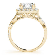 Cherished Sidestone Cushion Diamond Engagement Ring in 10K/14K gold and platinum with certified lab-grown or natural diamonds