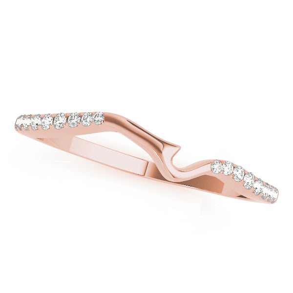 Contoured Half Eternity Ring in Gold & Platinum
