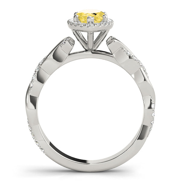 Signature Braided Shank With Halo Head Marquise Diamond Engagement Ring in 10K/14K gold and platinum with certified lab-grown or natural diamonds