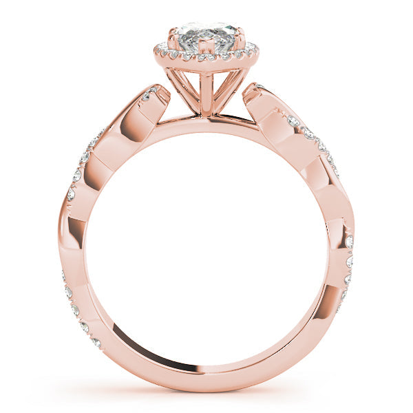 Signature Braided Shank With Halo Head Marquise Diamond Engagement Ring in 10K/14K gold and platinum with certified lab-grown or natural diamonds