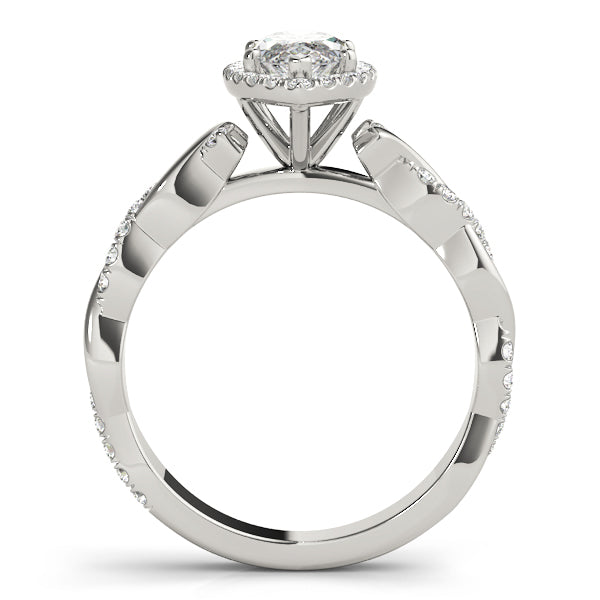 Signature Braided Shank With Halo Head Marquise Diamond Engagement Ring in 10K/14K gold and platinum with certified lab-grown or natural diamonds