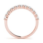 Single Row Prong Set Half Eternity Ring in 10K/14K gold and platinum with certified lab-grown or natural diamonds