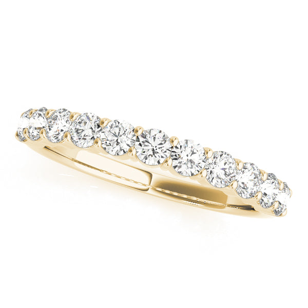 Single Row Prong Set Half Eternity Ring in Gold & Platinum