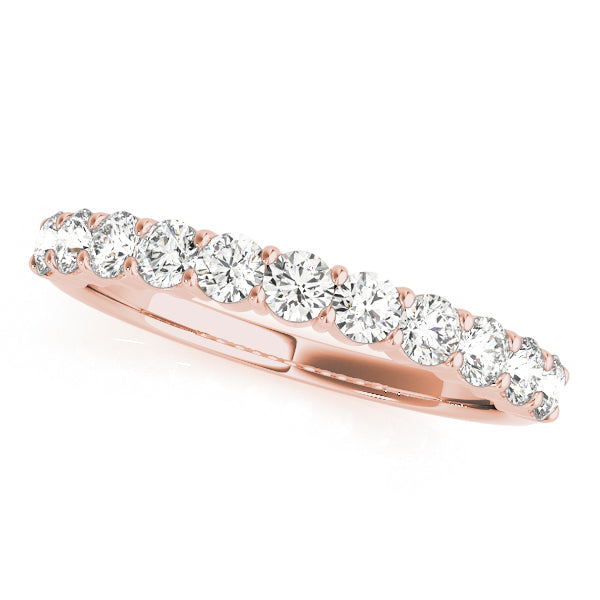 Single Row Prong Set Half Eternity Ring in Gold & Platinum