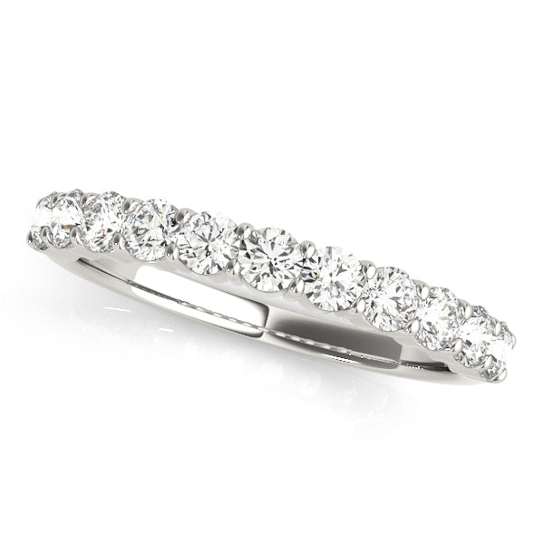 Single Row Prong Set Half Eternity Ring in Gold & Platinum