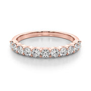 Single Row Prong Set Half Eternity Ring in Gold & Platinum