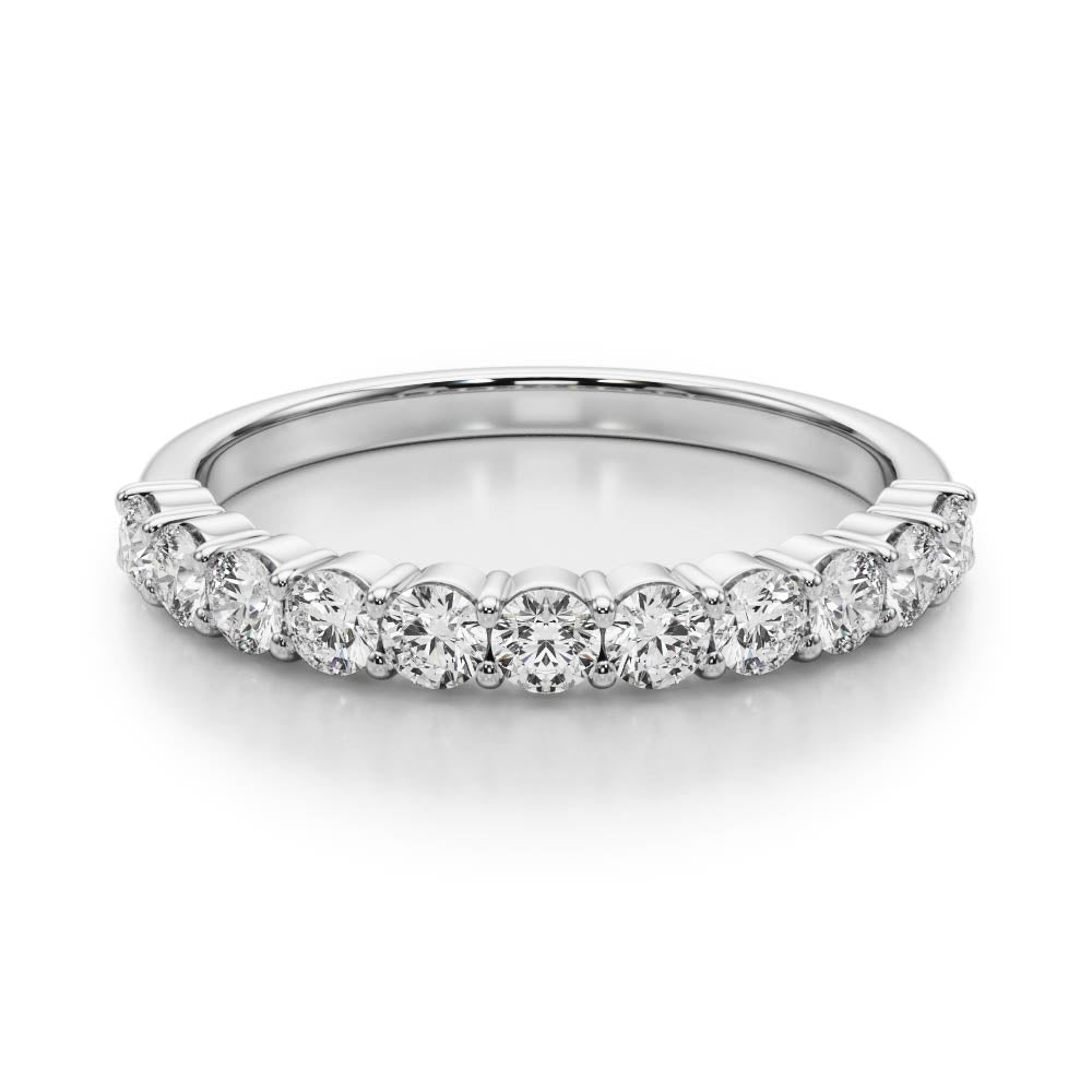 Single Row Prong Set Half Eternity Ring in Gold & Platinum