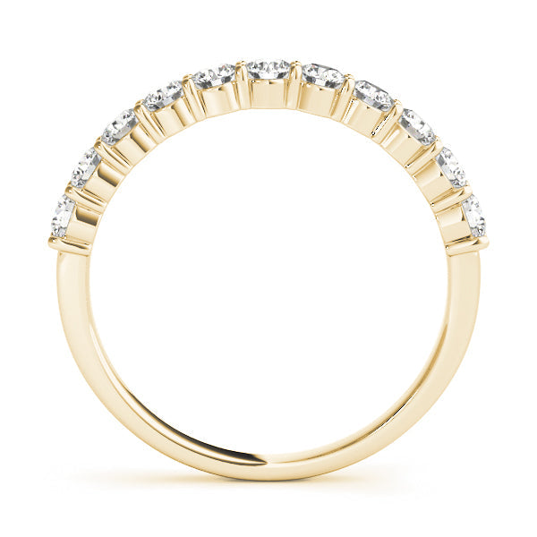 Single Row Prong Set Half Eternity Ring in Gold & Platinum