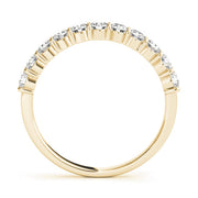 Single Row Prong Set Half Eternity Ring in Gold & Platinum