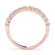 Single Row Prong Set Half Eternity Ring in Gold & Platinum