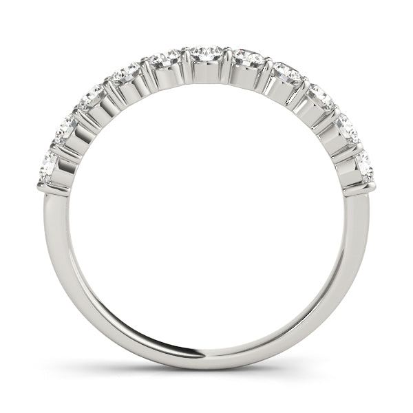Single Row Prong Set Half Eternity Ring in Gold & Platinum