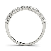 Single Row Prong Set Half Eternity Ring in Gold & Platinum