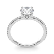 Refined Sidestone Round Diamond Engagement Ring in 10K/14K gold and platinum with certified lab-grown or natural diamonds