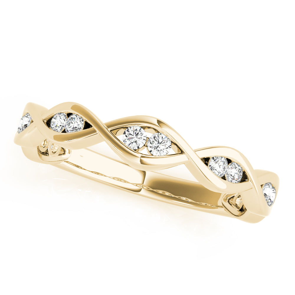 Twisted Half Eternity Ring in 10K/14K gold and platinum with certified lab-grown or natural diamonds