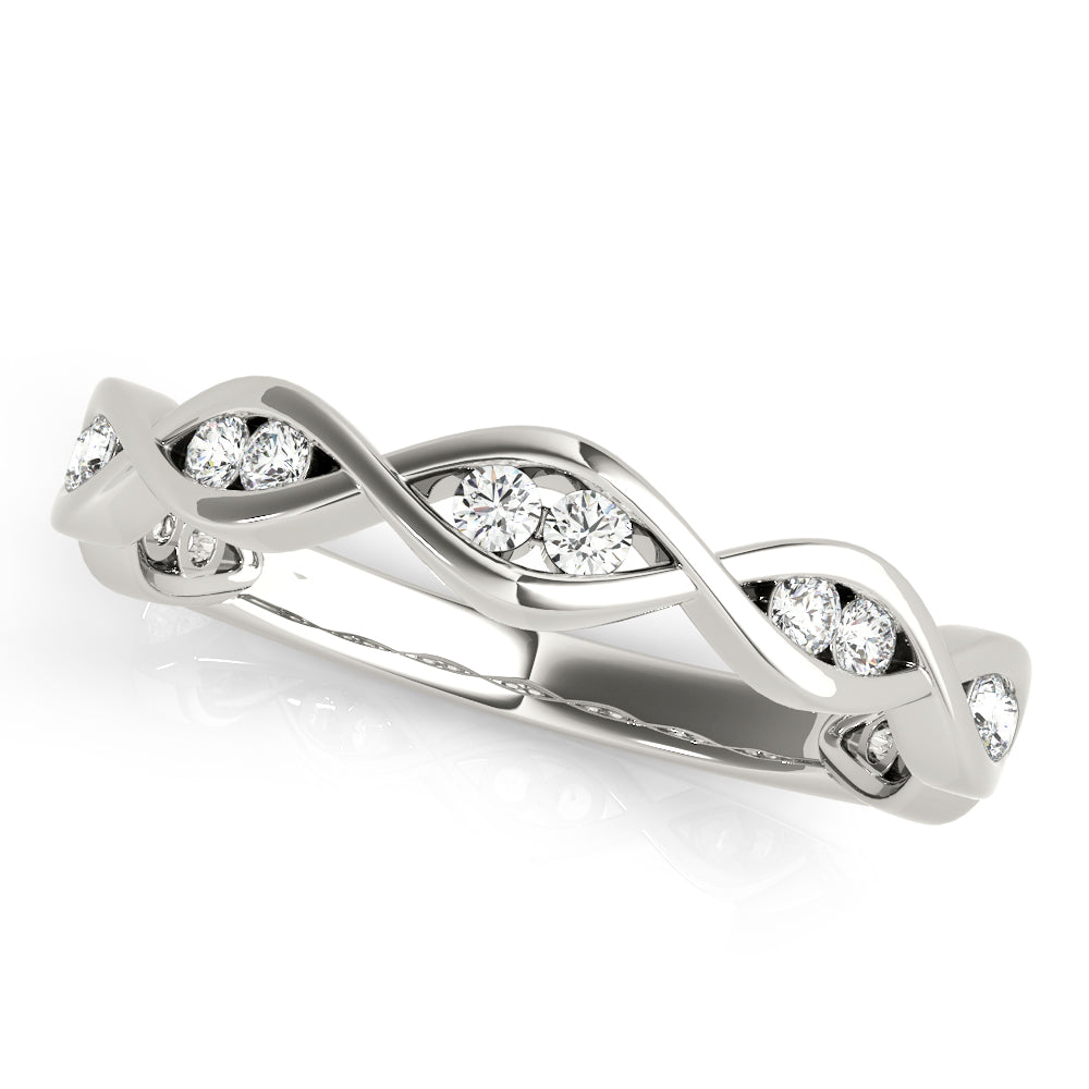 Twisted Half Eternity Ring in Gold & Platinum