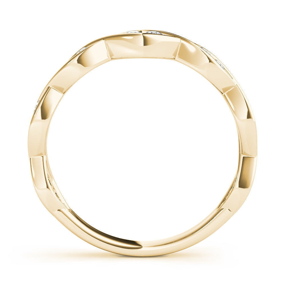 Twisted Half Eternity Ring in Gold & Platinum