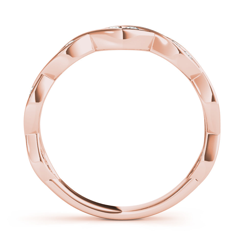 Twisted Half Eternity Ring in Gold & Platinum