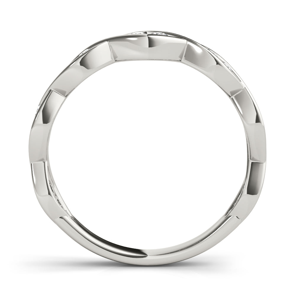 Twisted Half Eternity Ring in Gold & Platinum