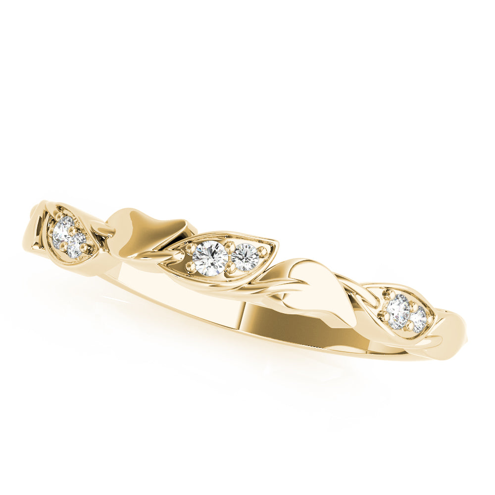 Nature Inspired Stackable Half Eternity Ring in 10K/14K gold and platinum with certified lab-grown or natural diamonds