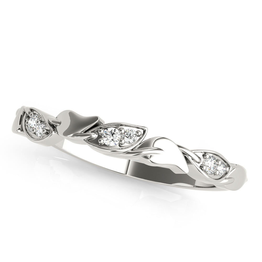 Nature Inspired Stackable Half Eternity Ring in Gold & Platinum