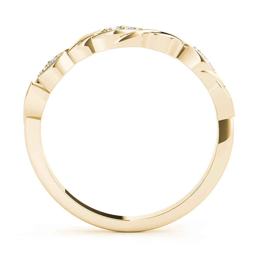 Nature Inspired Stackable Half Eternity Ring in Gold & Platinum