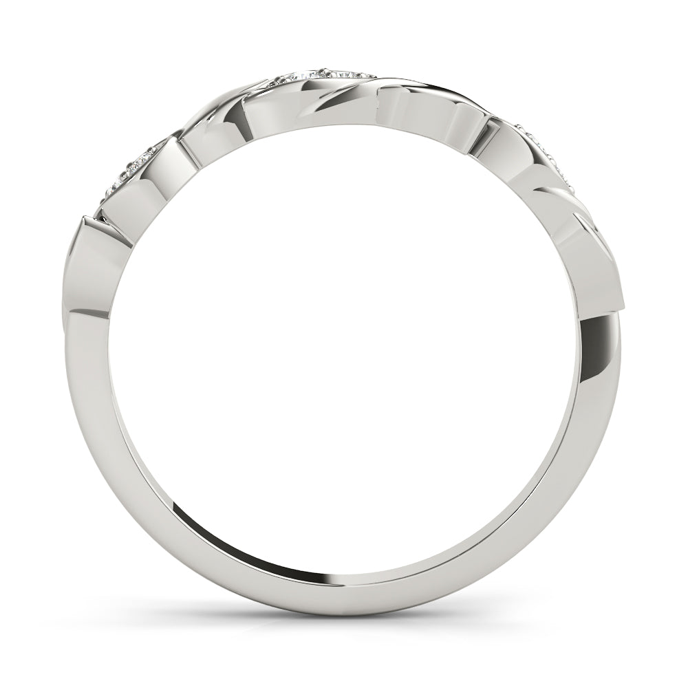 Nature Inspired Stackable Half Eternity Ring in Gold & Platinum