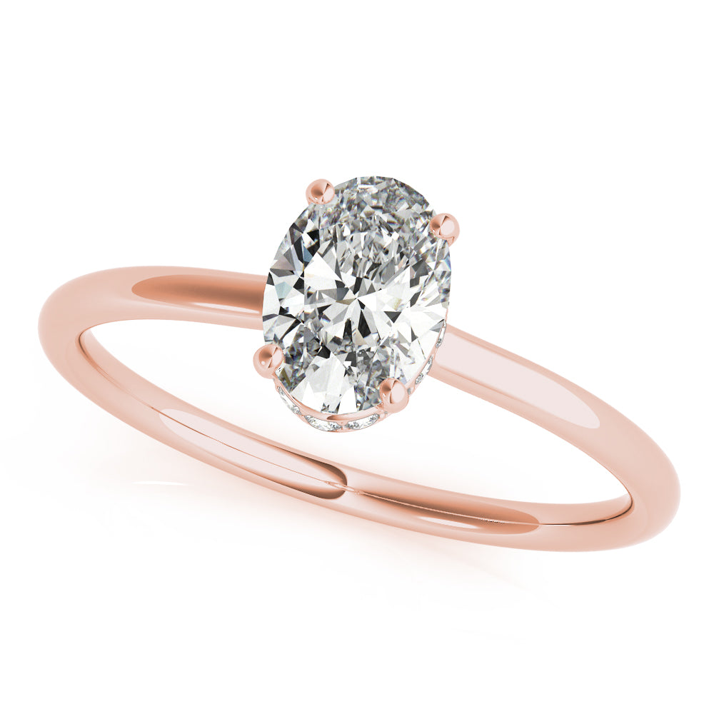 Opulent Sidestone Oval Diamond Engagement Ring in 10K/14K gold and platinum with certified lab-grown or natural diamonds
