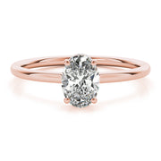Opulent Sidestone Oval Diamond Engagement Ring in 10K/14K gold and platinum with certified lab-grown or natural diamonds