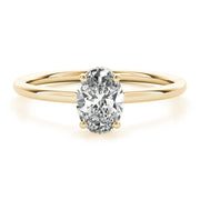 Opulent Sidestone Oval Diamond Engagement Ring in 10K/14K gold and platinum with certified lab-grown or natural diamonds