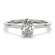 Opulent Sidestone Oval Diamond Engagement Ring in 10K/14K gold and platinum with certified lab-grown or natural diamonds