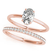 Opulent Sidestone Oval Diamond Engagement Ring in 10K/14K gold and platinum with certified lab-grown or natural diamonds