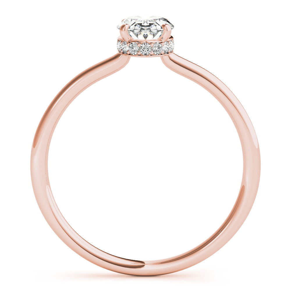 Opulent Sidestone Oval Diamond Engagement Ring in 10K/14K gold and platinum with certified lab-grown or natural diamonds