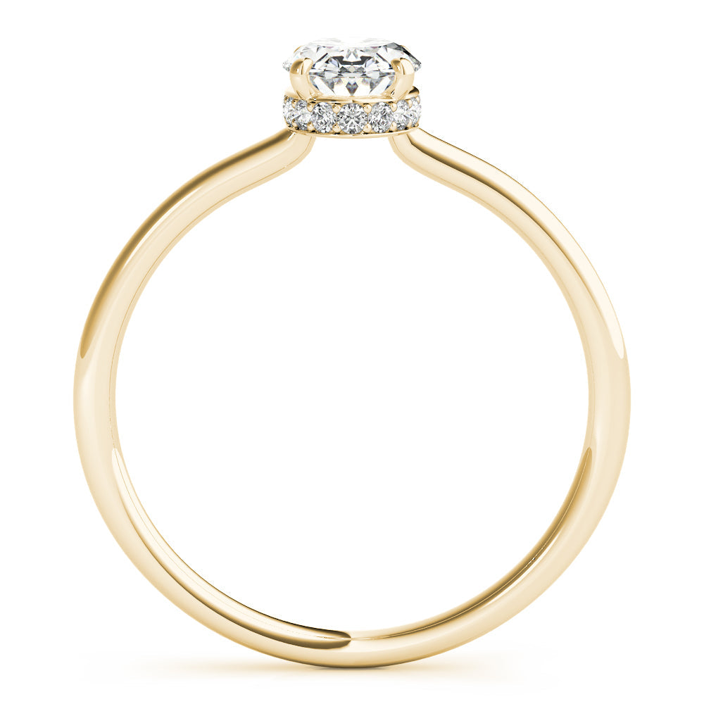 Opulent Sidestone Oval Diamond Engagement Ring in 10K/14K gold and platinum with certified lab-grown or natural diamonds