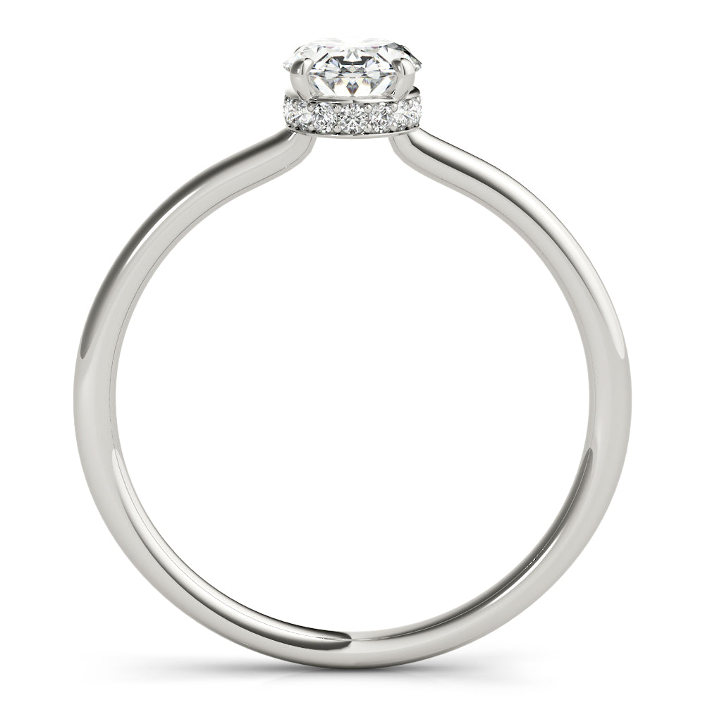 Opulent Sidestone Oval Diamond Engagement Ring in 10K/14K gold and platinum with certified lab-grown or natural diamonds
