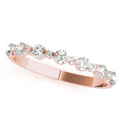 Single Shared Prong , Alternating Size Half Eternity Ring in Gold & Platinum